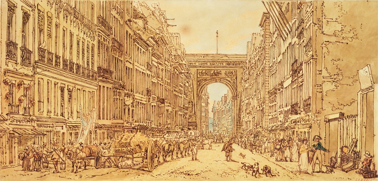 El Faubourg y la Porte Saint-Denis, 1801 de Thomas Girtin