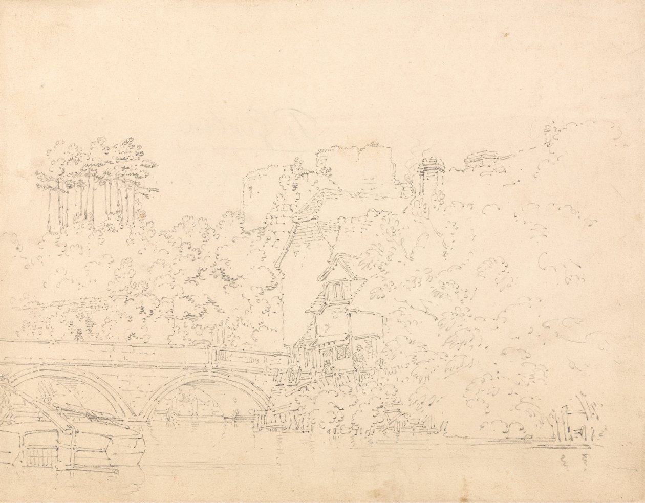 Puente y castillo de Tonbridge, Kent de Thomas Girtin