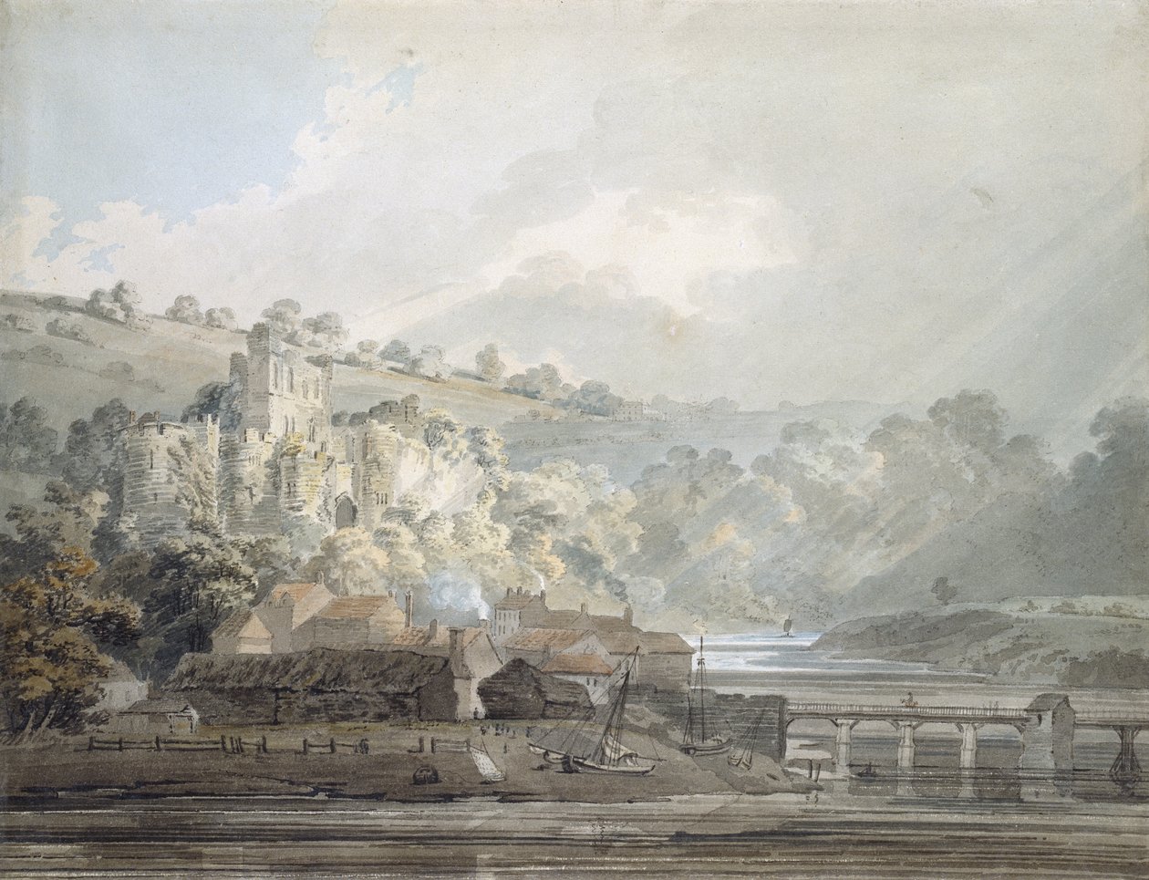 Vista de Chepstow, Monmouthshire, c.1791-92 de Thomas Girtin