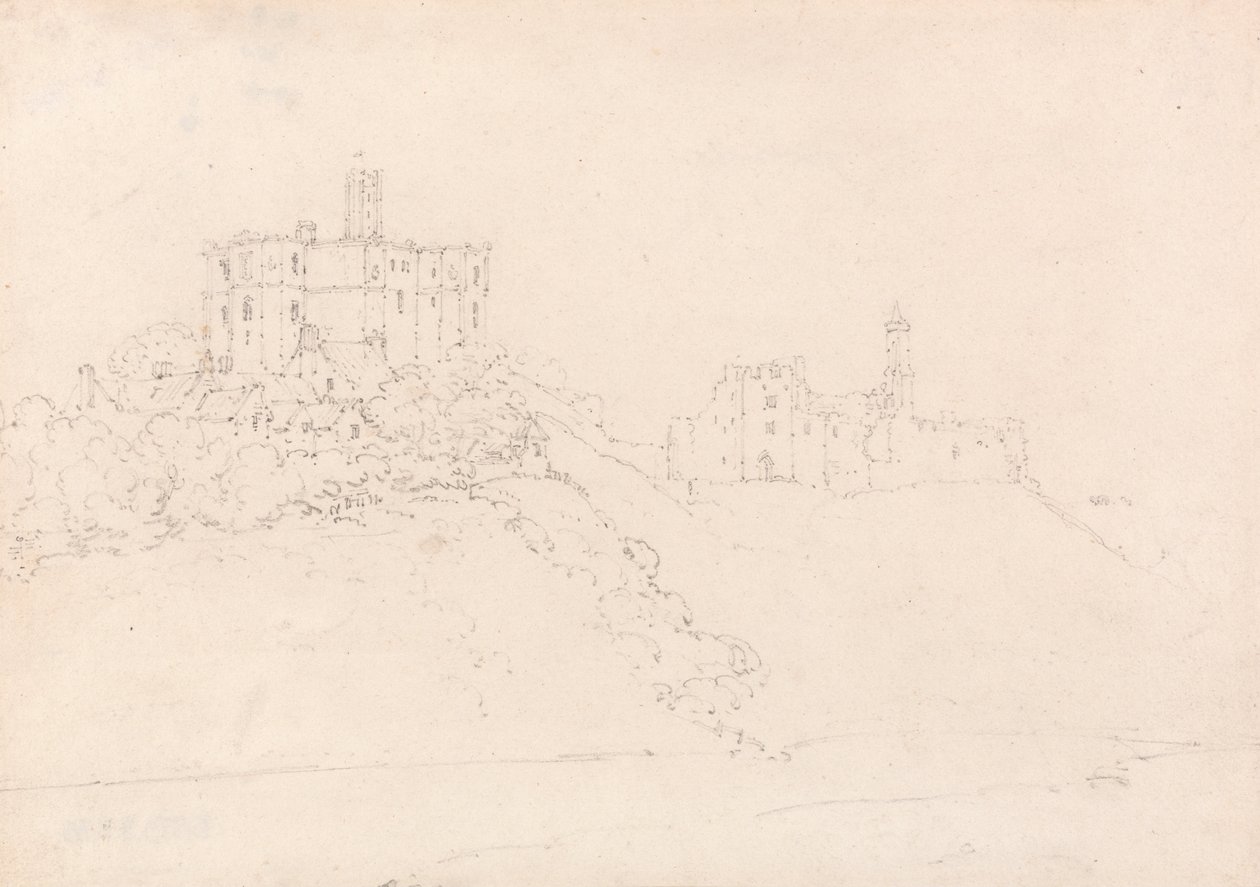 Castillo de Warkworth, Northumberland de Thomas Girtin
