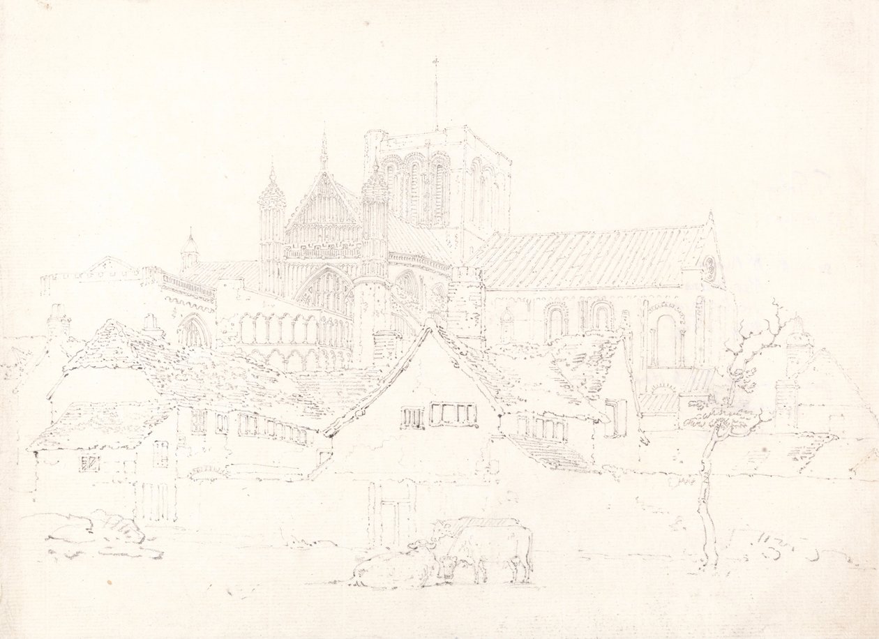 Catedral de Winchester, Hampshire, desde el noreste de Thomas Girtin