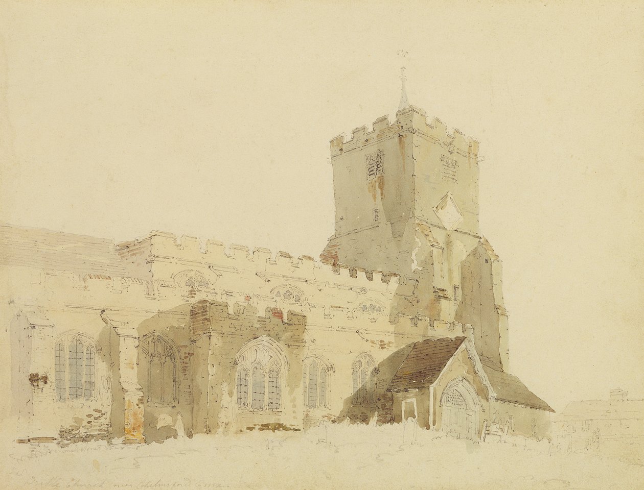 Iglesia de Writtle, Essex, c.1795 de Thomas Girtin