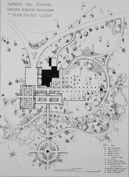 Jardines y terrenos de recreo, Ballimore, Argyleshire, para el Mayor MacRae Gilstrap, de The Art and Craft of Garden Making de Thomas Mawson, publicado en 1900 de Thomas Hayton Mawson