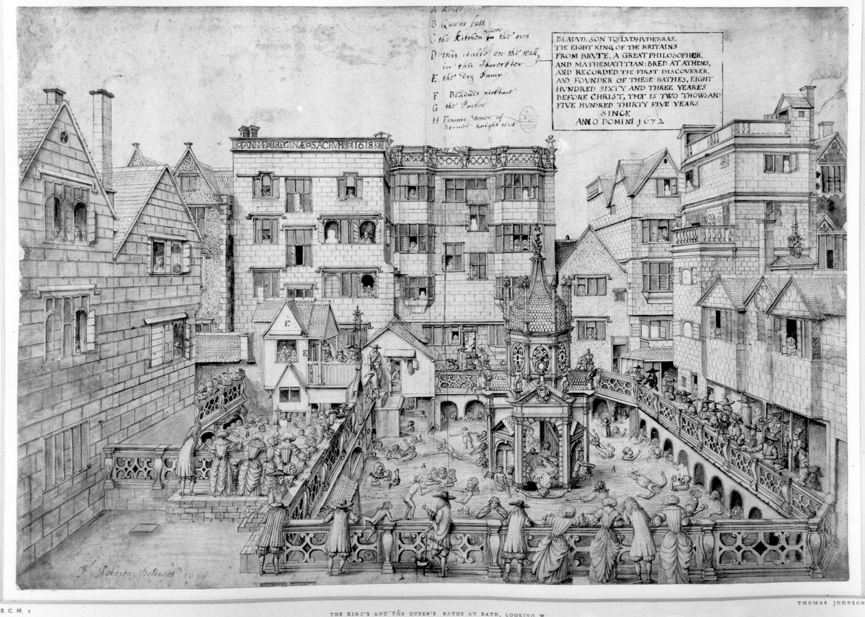 El baño del rey y el baño de la reina, 1675 de Thomas Johnson