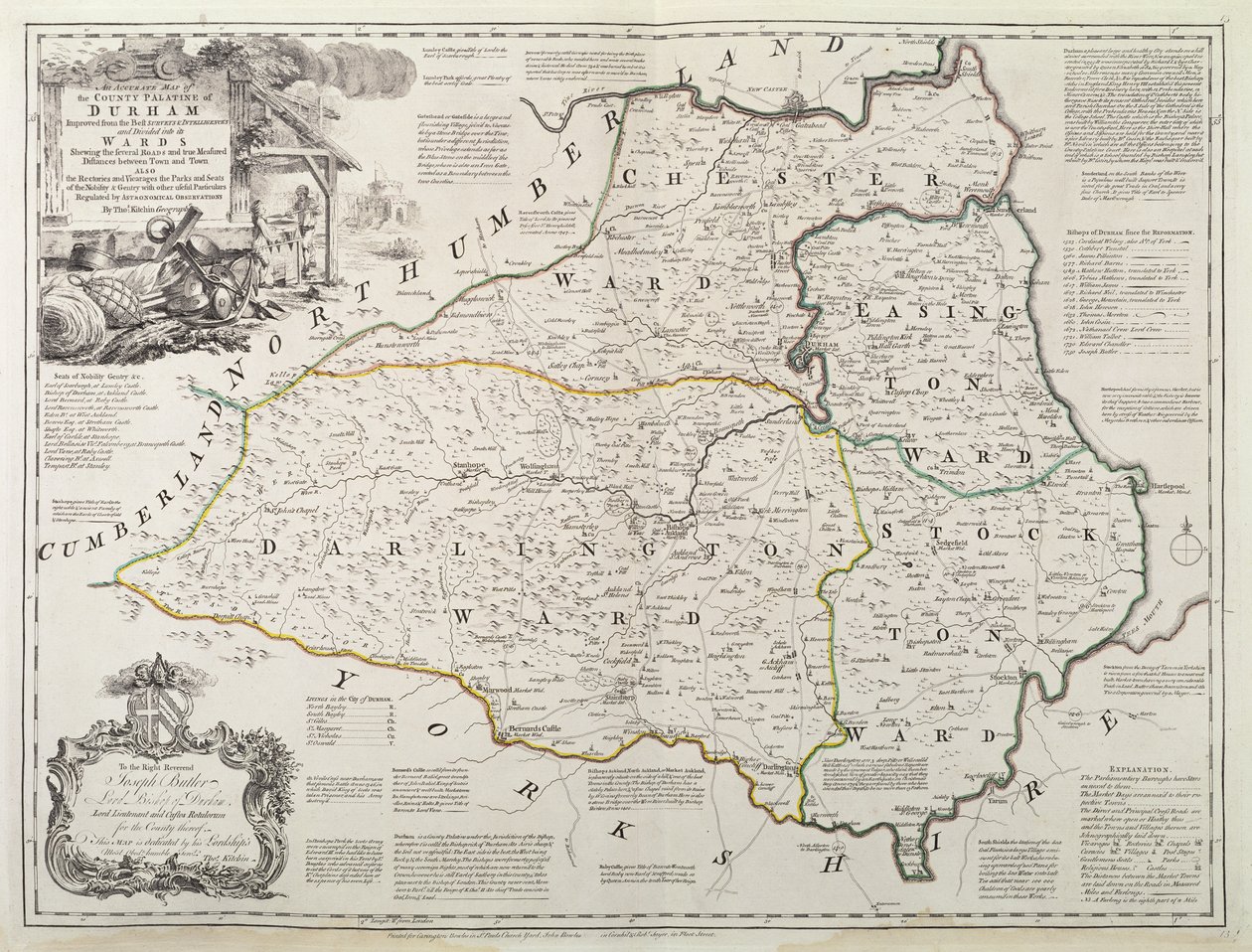 Mapa de Durham, 1777 de Thomas Kitchin