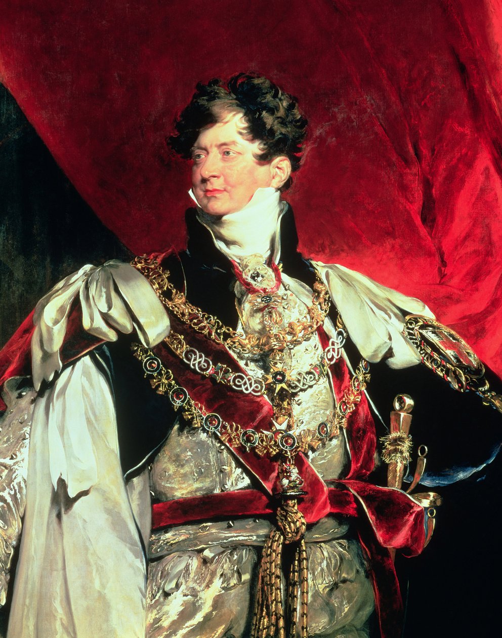 El Príncipe Regente, luego Jorge IV (1762-1830) en sus ropas de la Orden de la Jarretera (detalle) de Thomas Lawrence