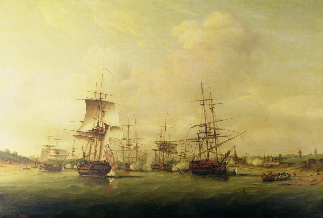 Acción frente a la costa de Francia, 13 de mayo de 1779 de Thomas Luny