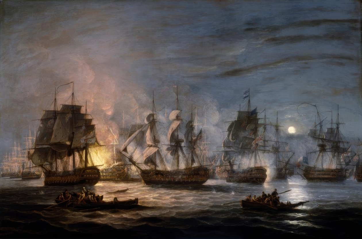 La batalla del Nilo, 1 de agosto de 1798 de Thomas Luny