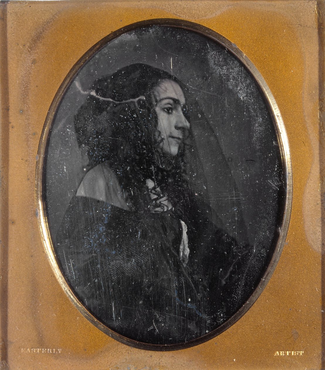 Retrato de Lola Montez de perfil con un velo negro de Thomas M. Easterly
