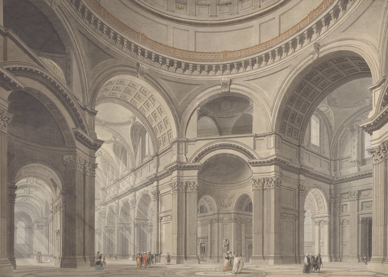 Interior de la Catedral de San Pablo, c.1792 de Thomas Malton Jnr.