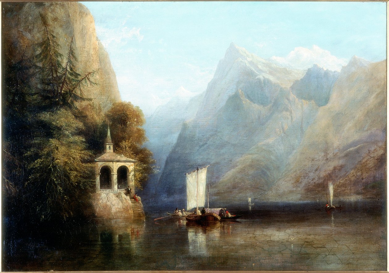 Lago Lucerna con la Capilla de Guillermo Tell, 1844 de Thomas Miles Richardson