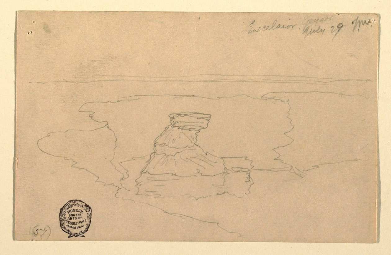 Dibujo, Géiser, Excelsior, Parque Yellowstone, 29 de julio de 1892 de Thomas Moran