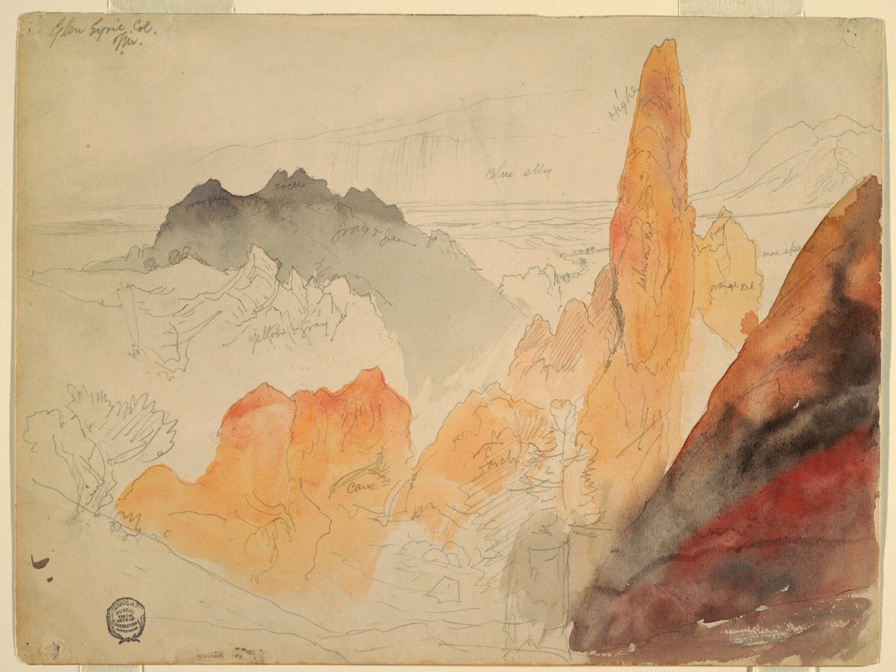 Dibujo, Glen Eyrie, Colorado, 1892 de Thomas Moran