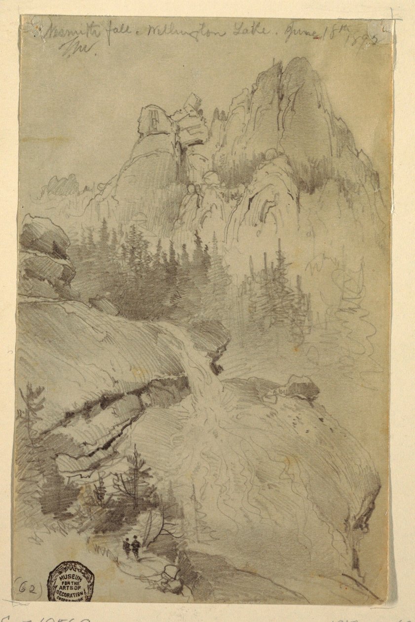Dibujo, Nesmith Fall, Lago Wellington, Colorado, 18 de junio de 1892 de Thomas Moran