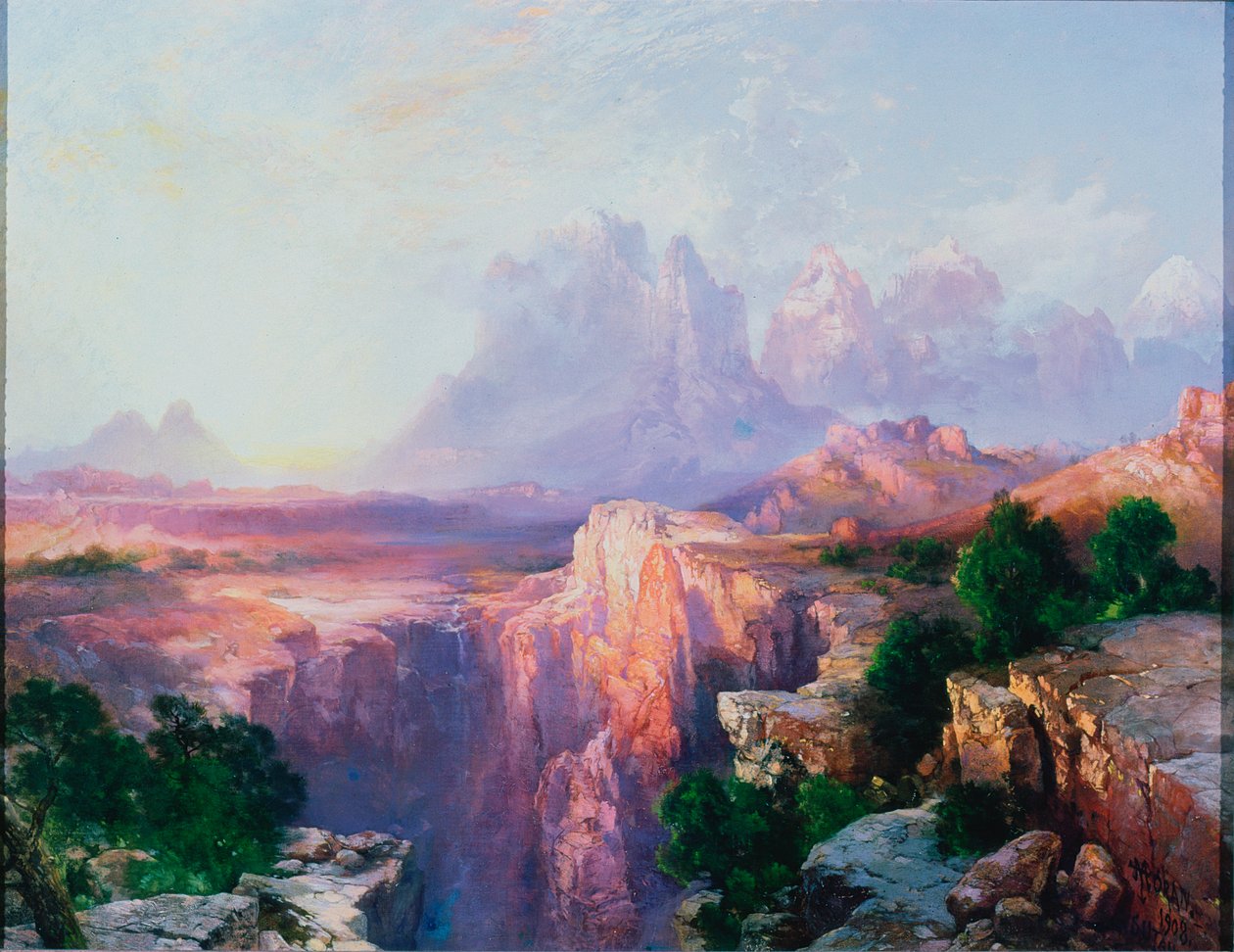 Torres de roca del Río Virgin, 1908 de Thomas Moran