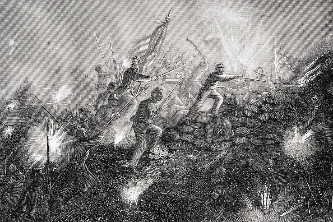 Ataque al Fuerte Wagner, Isla Morris, Carolina del Sur, 1863 de Thomas Nast