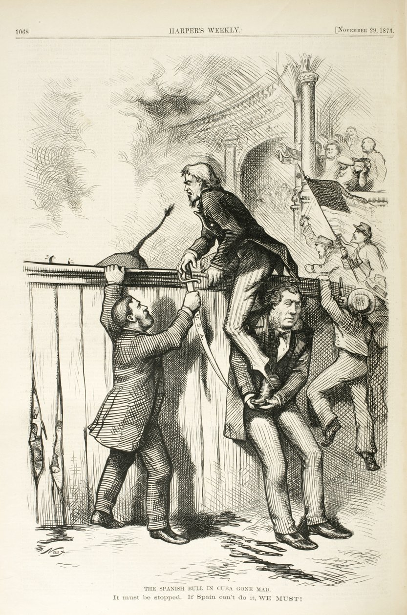 El toro español en Cuba enloquecido, 1873 de Thomas Nast