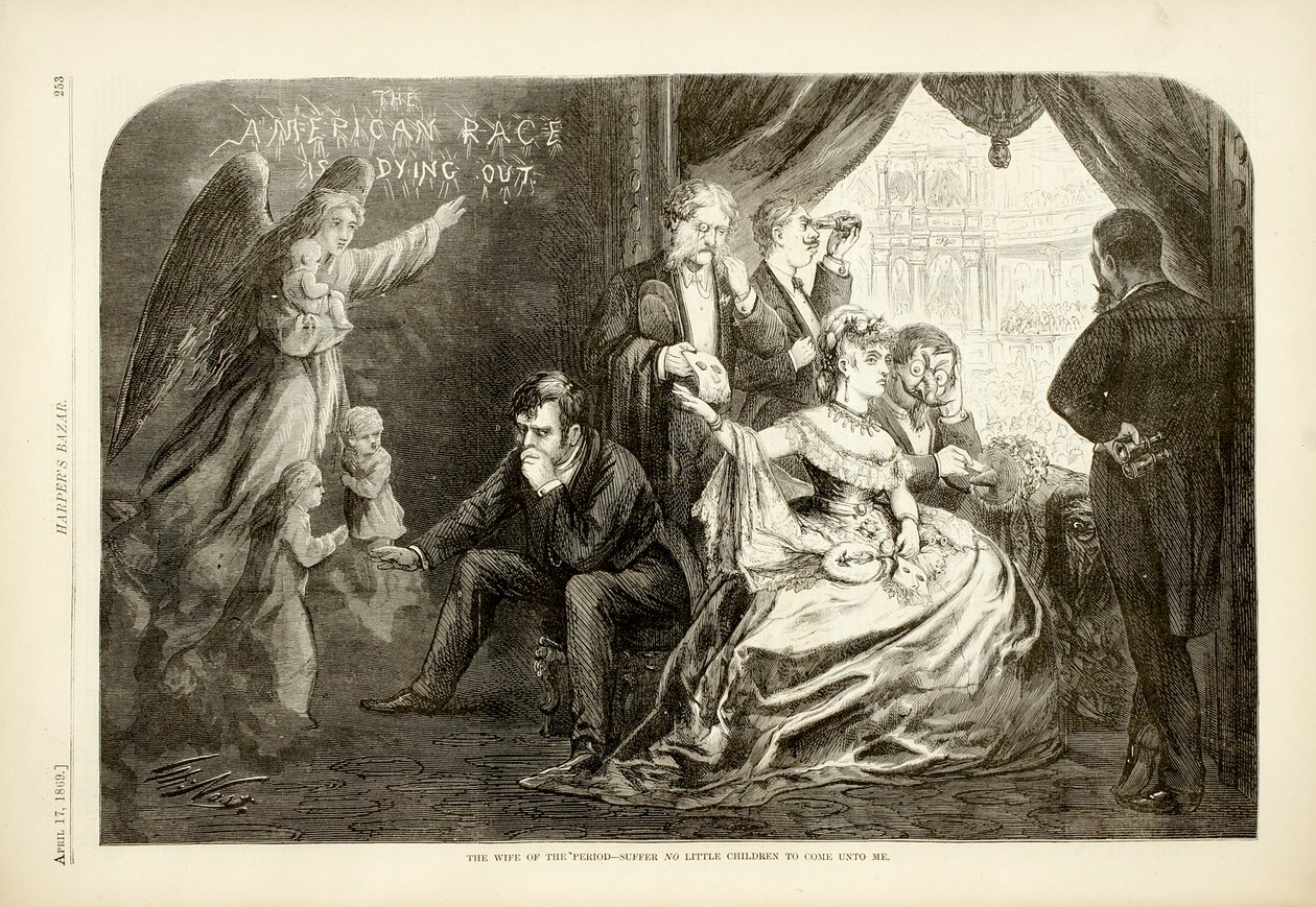 La esposa de la época - No dejéis que los niños pequeños vengan a mí, 1869 de Thomas Nast