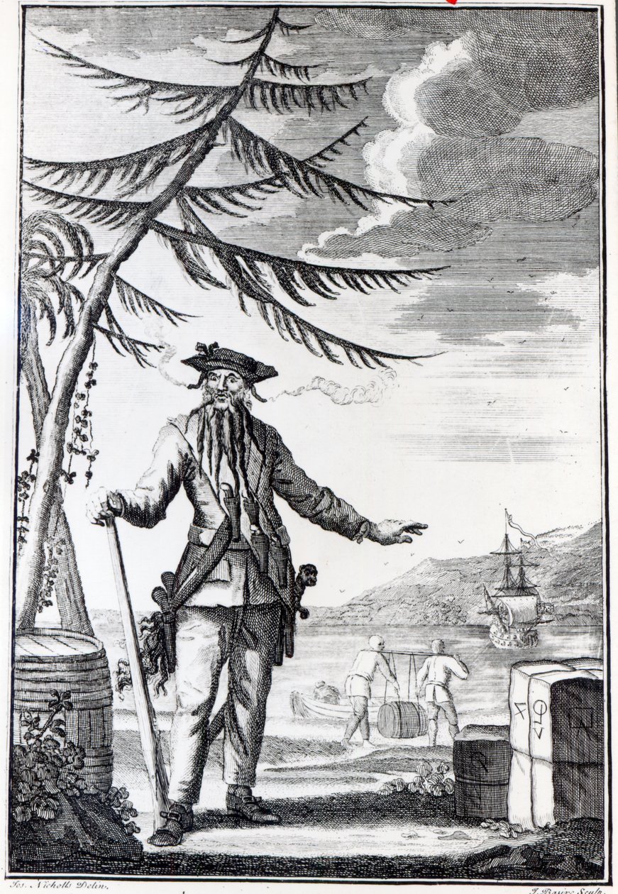 Capitán Teach, comúnmente llamado Barbanegra, c.1734 de Thomas Nicholls