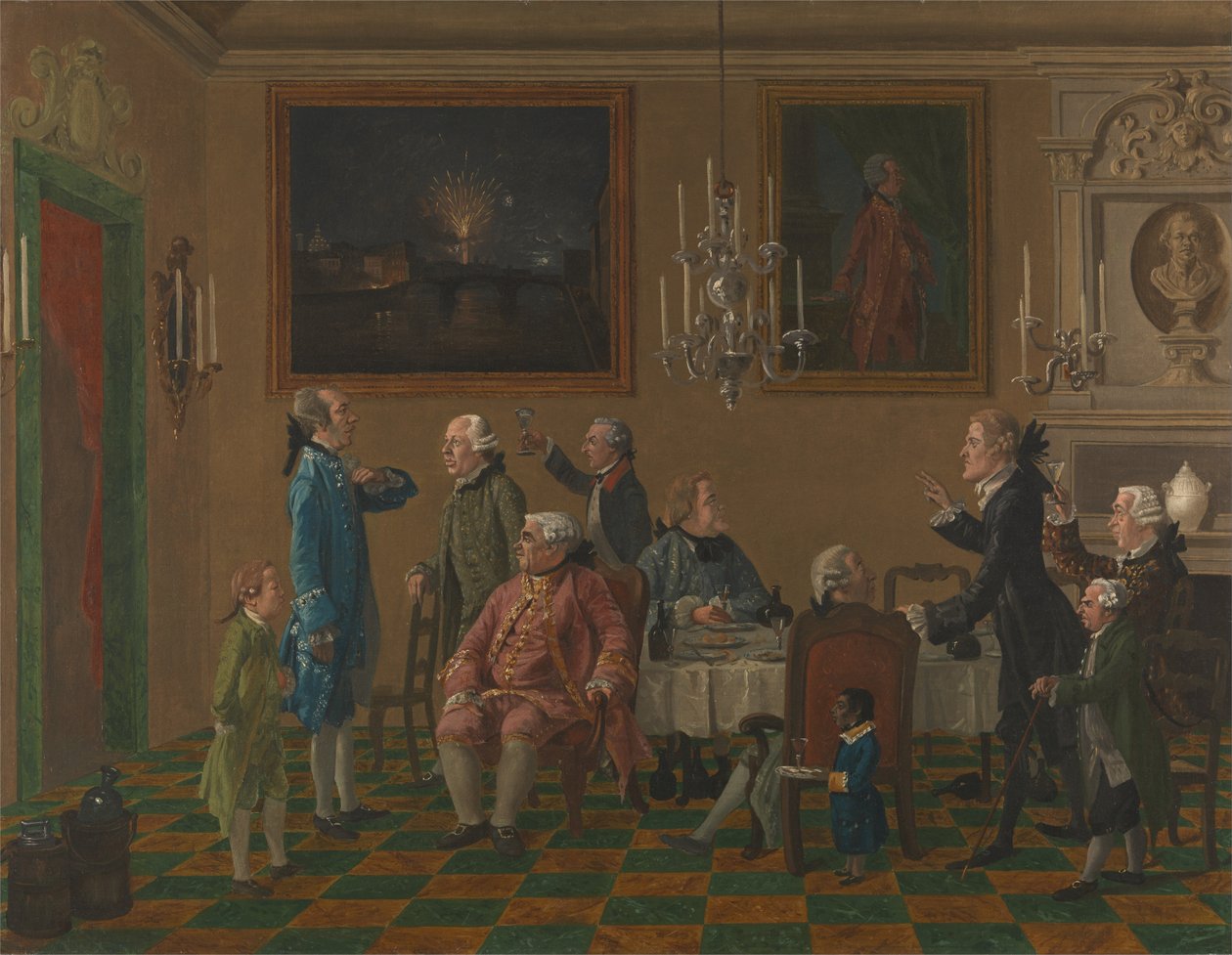 Caballeros británicos en la casa de Sir Horace Mann en Florencia de Thomas Patch