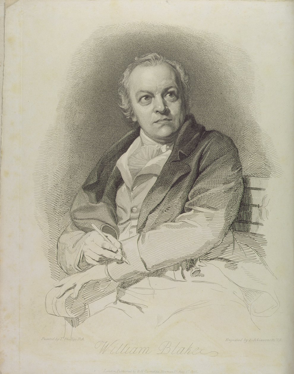 Retrato de William Blake, frontispicio de 
