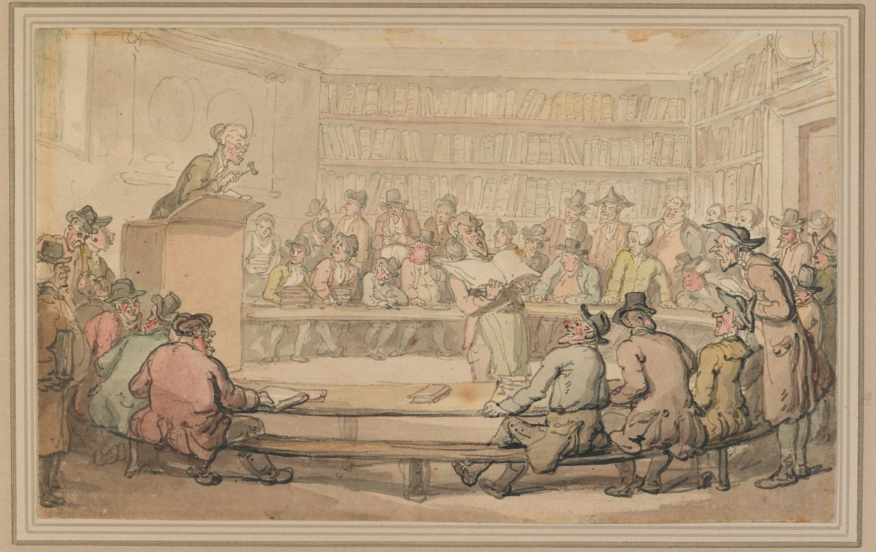 Subasta de libros en Sothebys, c.1810-15 de Thomas Rowlandson