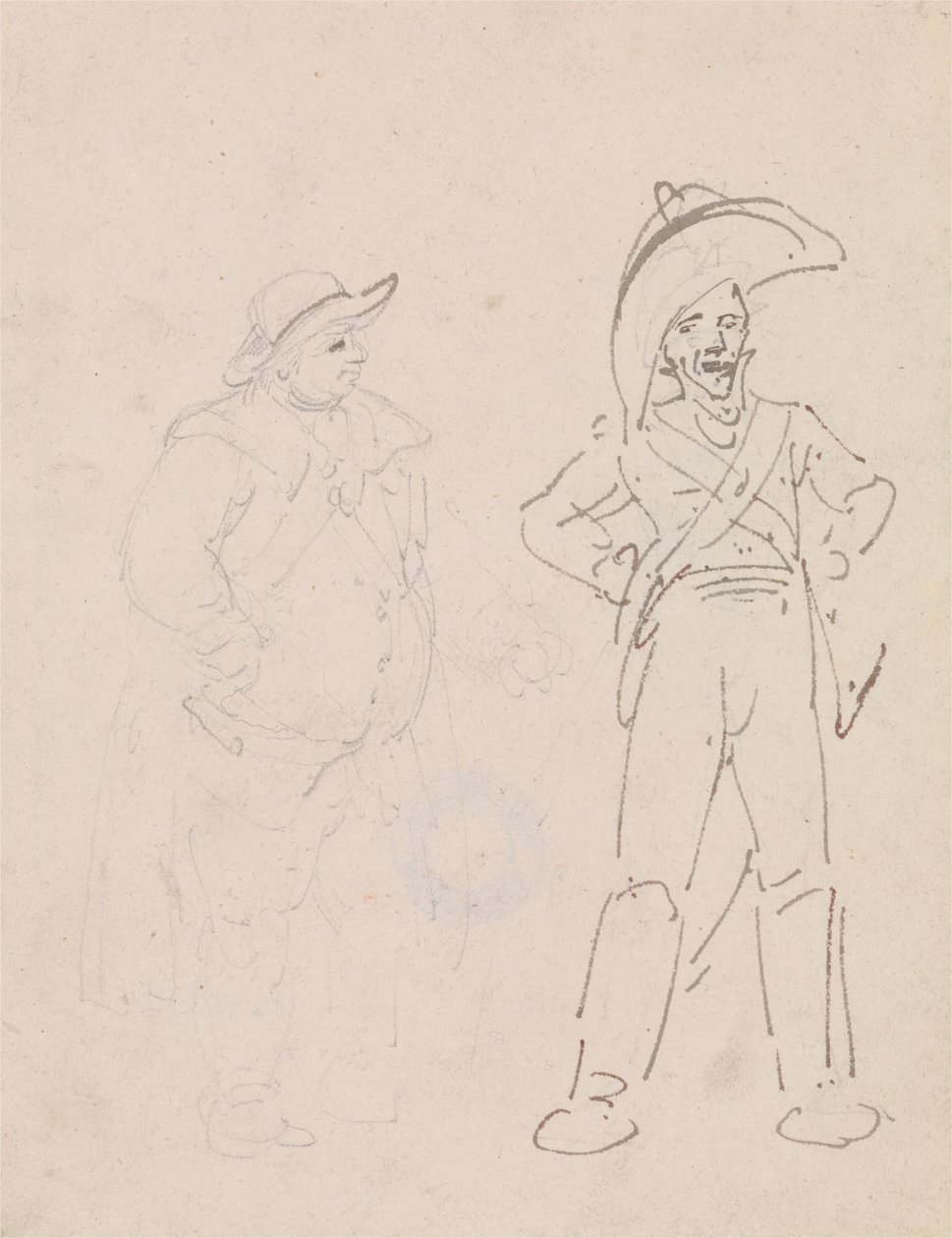 Un gendarme y otro hombre de Thomas Rowlandson