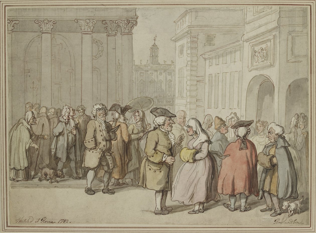 Un Grupo esbozado en Roma de Thomas Rowlandson