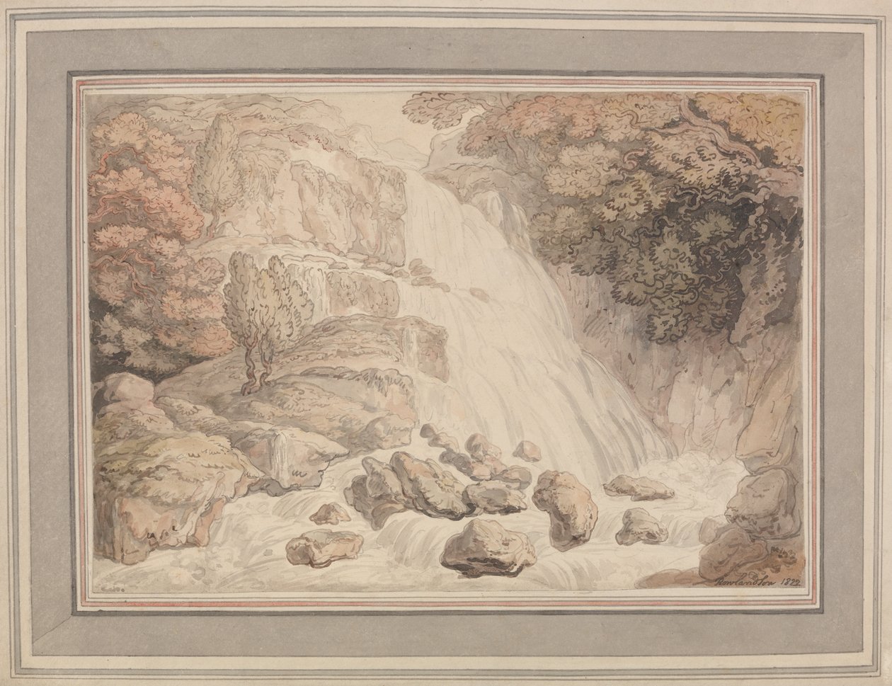 Una cascada alta de Thomas Rowlandson