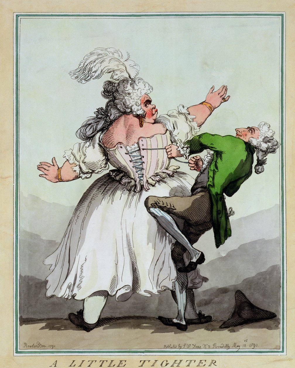 Un poco más apretado, pub. por S.W. Fores, 1791 de Thomas Rowlandson