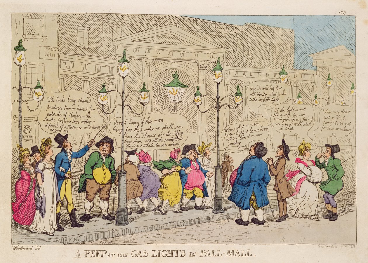 Una Mirada a las Luces de Gas en Pall Mall de Thomas Rowlandson