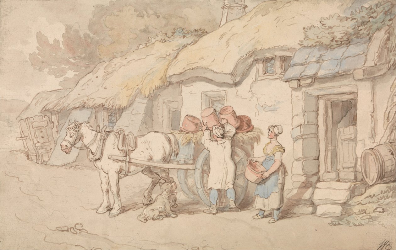 Un alfarero saliendo de Thomas Rowlandson