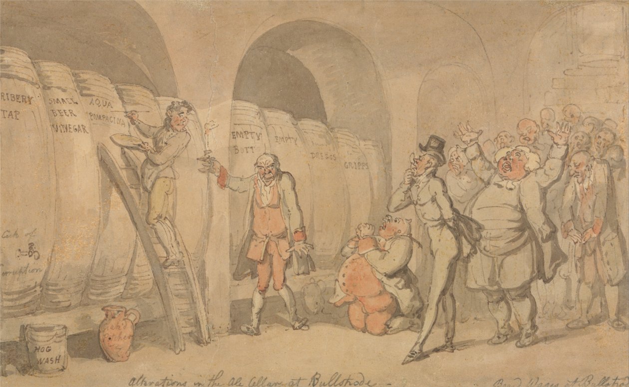 Alteraciones en la bodega de cerveza en Bullstrode de Thomas Rowlandson