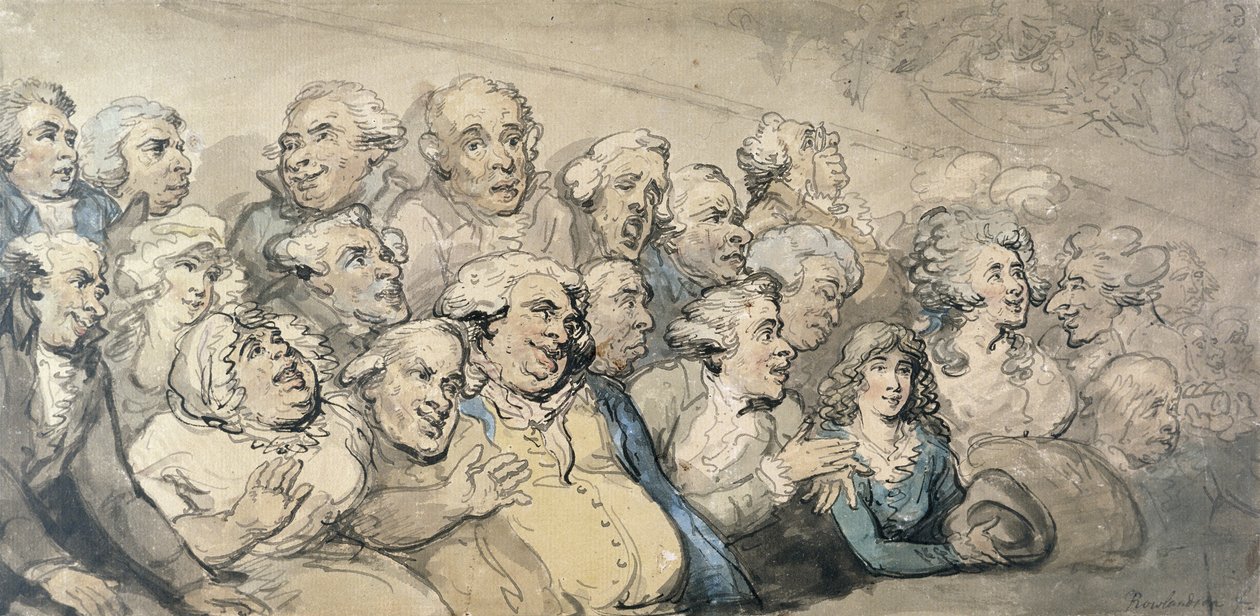 Una audiencia en el Teatro Drury Lane de Thomas Rowlandson