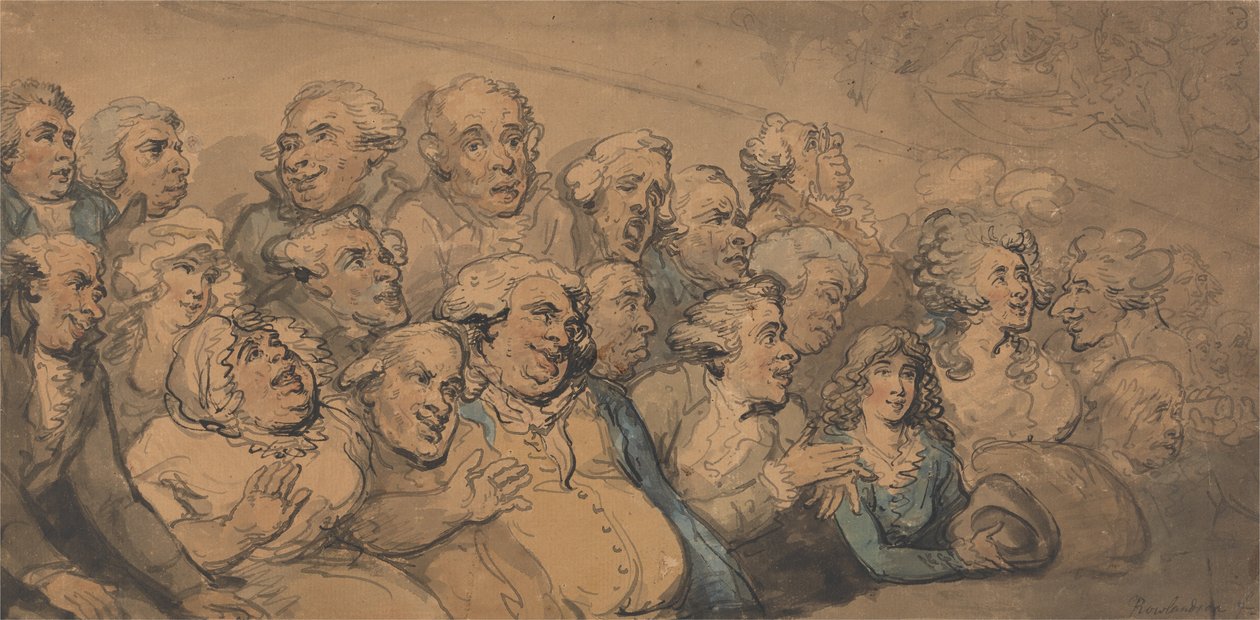 Una audiencia en el teatro Drury Lane de Thomas Rowlandson