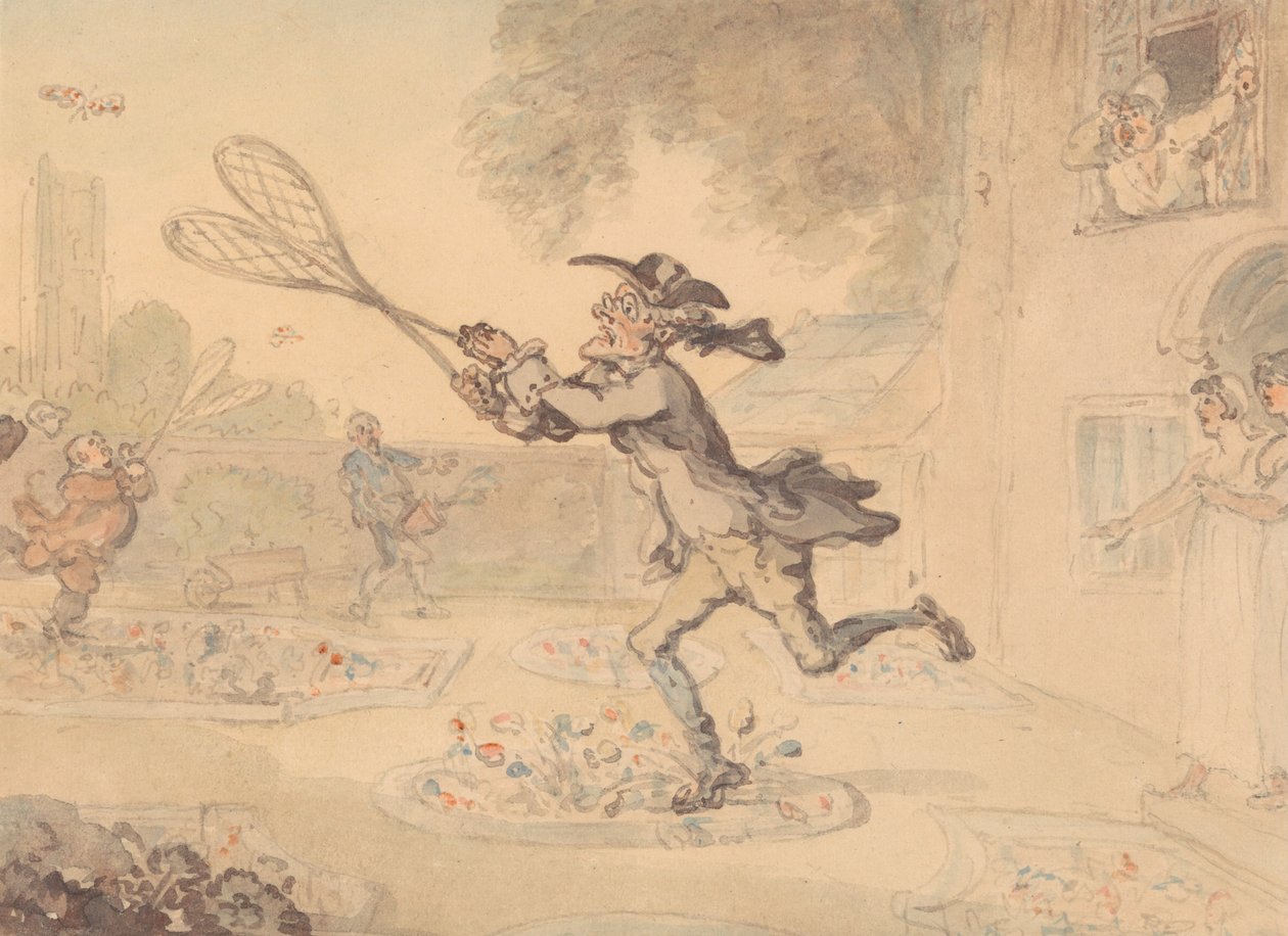 Cazando mariposas de Thomas Rowlandson