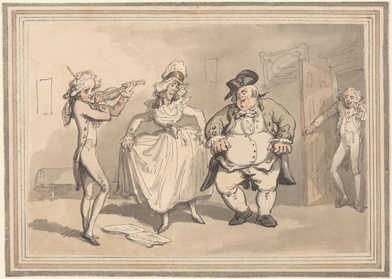 Comodidades de Bath: Práctica privada antes del baile de Thomas Rowlandson
