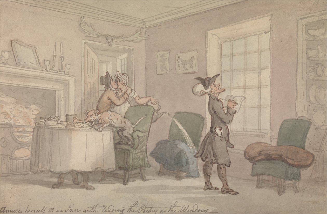 Dr. Syntax copiando el ingenio de la ventana de Thomas Rowlandson