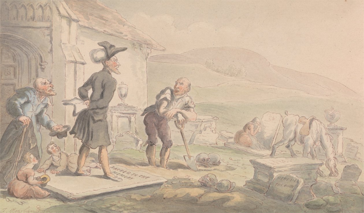 El Dr. Syntax meditando sobre las lápidas de Thomas Rowlandson