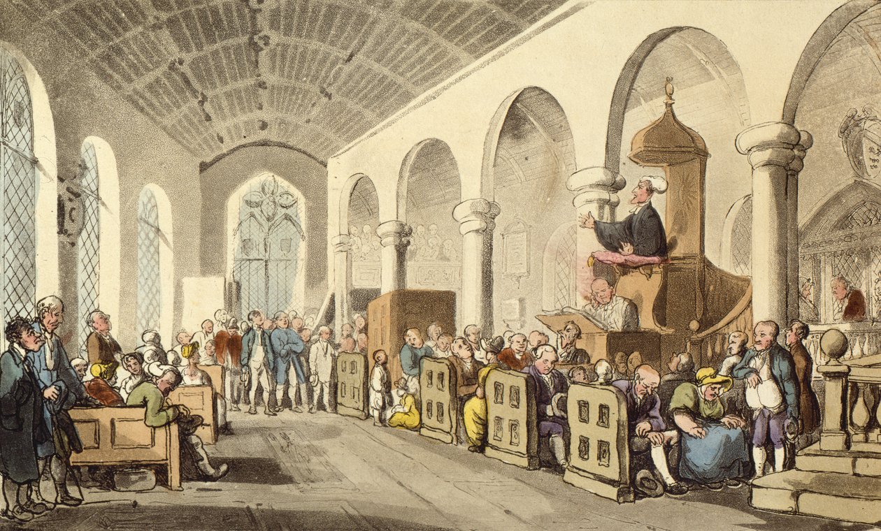 El Dr. Syntax predicando de Thomas Rowlandson