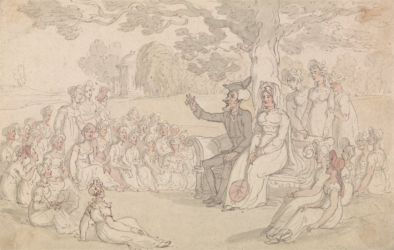 El Dr. Syntax visita un internado para señoritas de Thomas Rowlandson