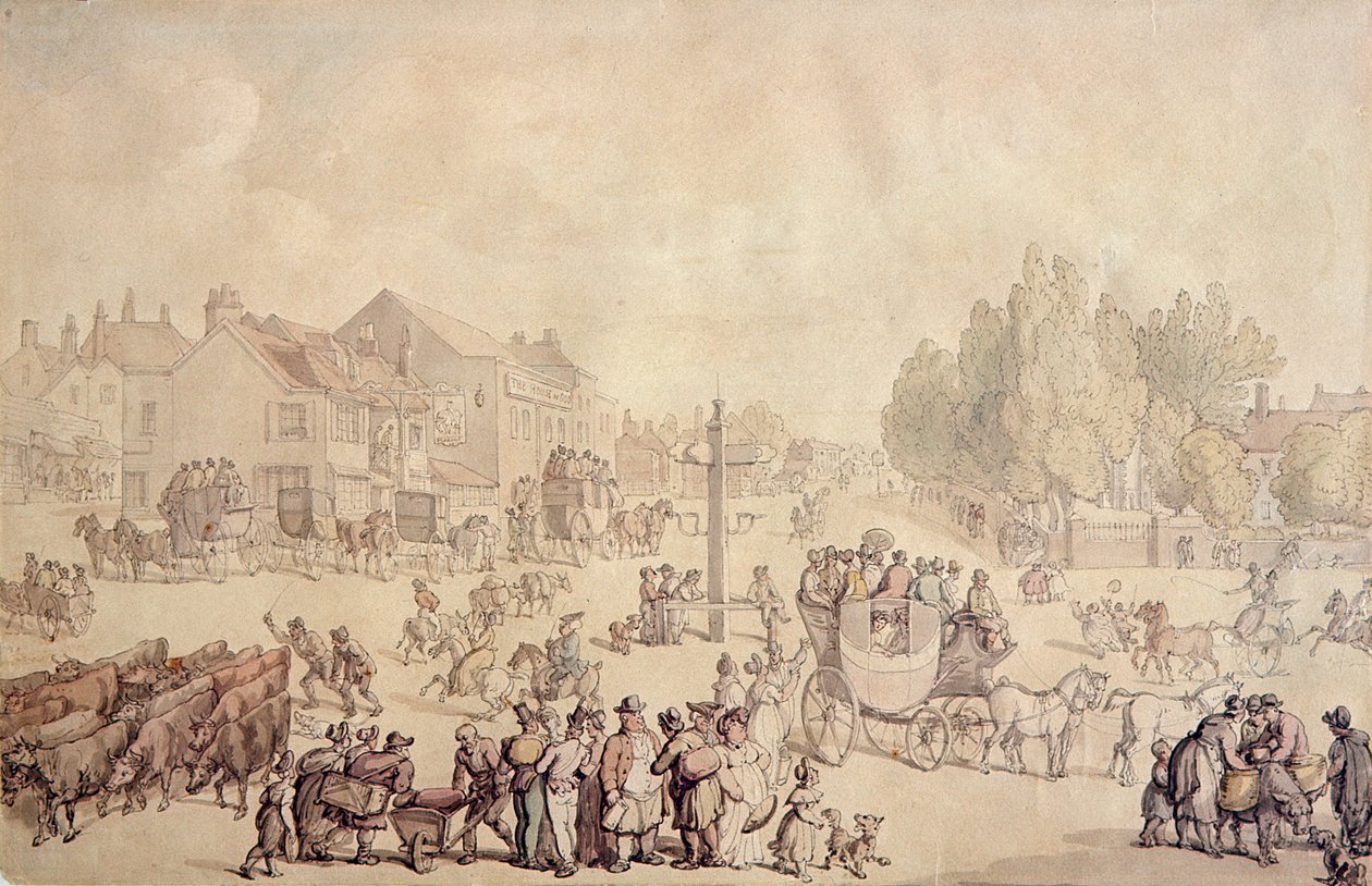 Elefante y castillo de Thomas Rowlandson