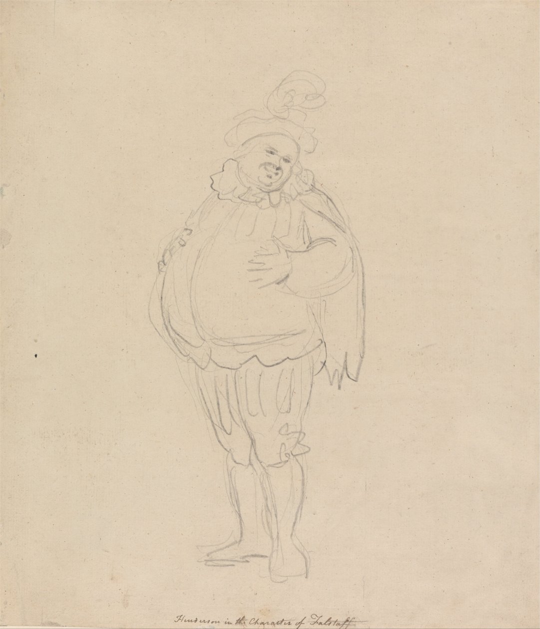 Henderson en el personaje de Falstaff de Thomas Rowlandson
