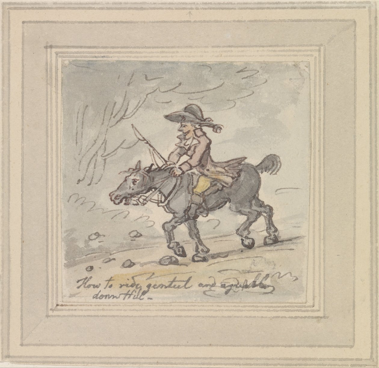 Cómo montar con elegancia y comodidad cuesta abajo de Thomas Rowlandson