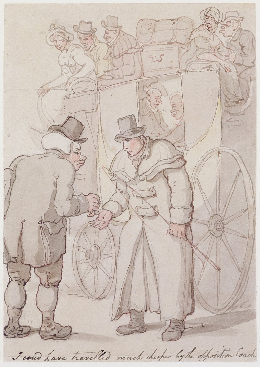 Podría haber viajado mucho más barato en el coche de la oposición de Thomas Rowlandson