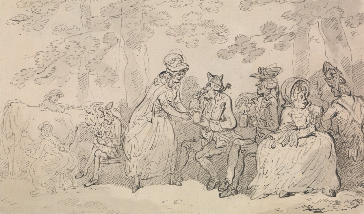Lecheras y caballeros en el parque de St. James de Thomas Rowlandson