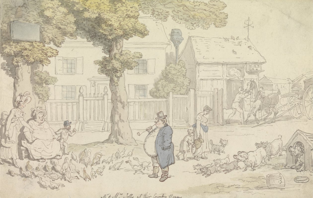 El Sr. y la Sra. Jolly en su casa de campo de Thomas Rowlandson