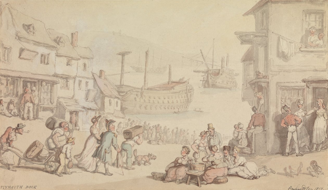 Muelle de Plymouth de Thomas Rowlandson