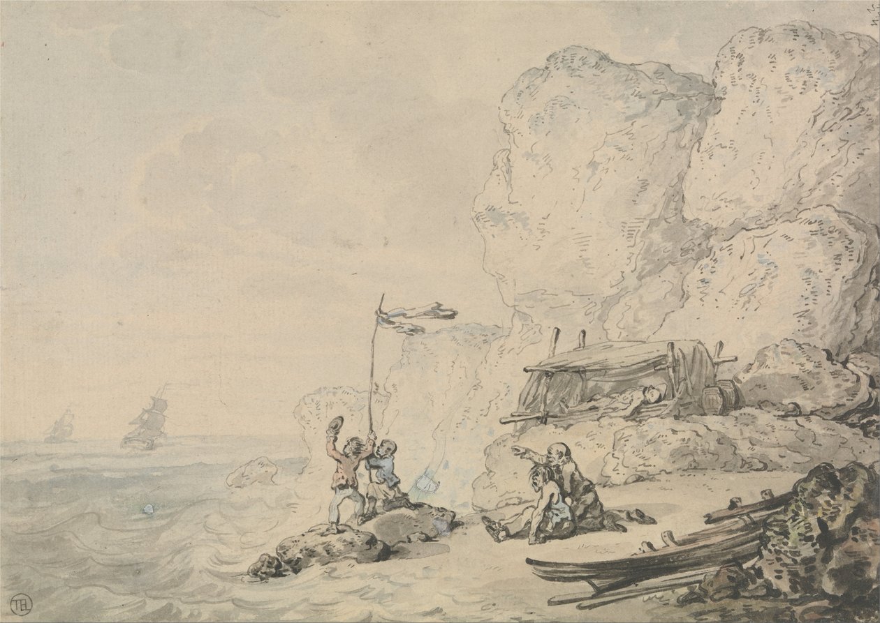 Marineros náufragos de Thomas Rowlandson