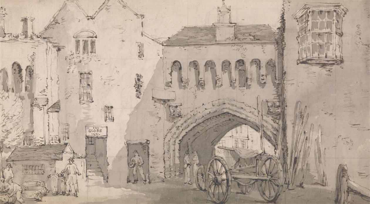 Southampton, la Puerta del Agua y Globe Inn de Thomas Rowlandson